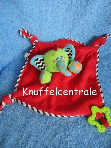 Evora olifant rode knuffeldoek met bijtster