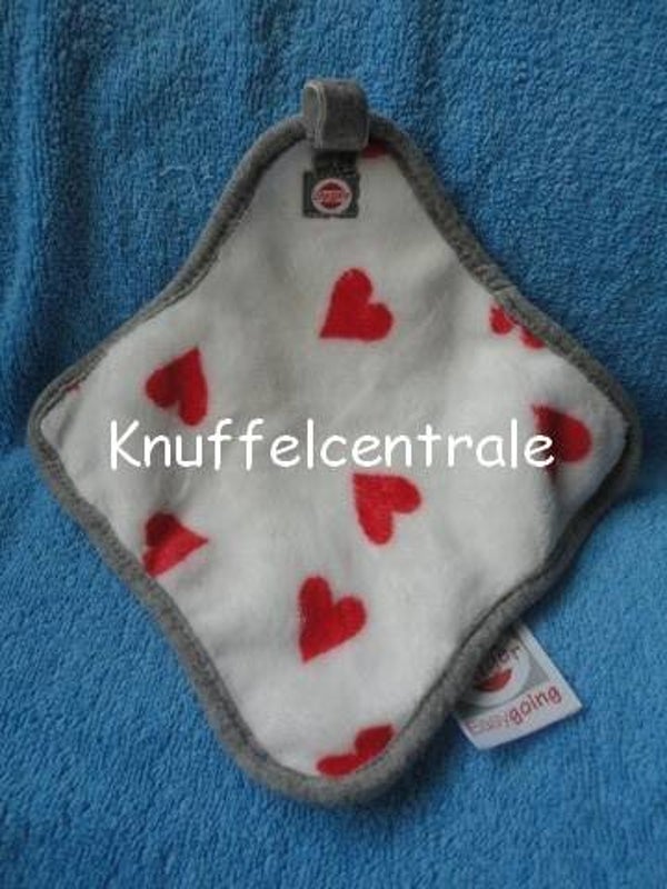 Lodger knuffeldoek speendoekje hartjes rood