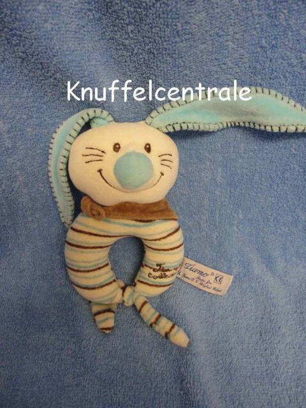 Tiamo konijn Bets blauw bruin streep rammelaar