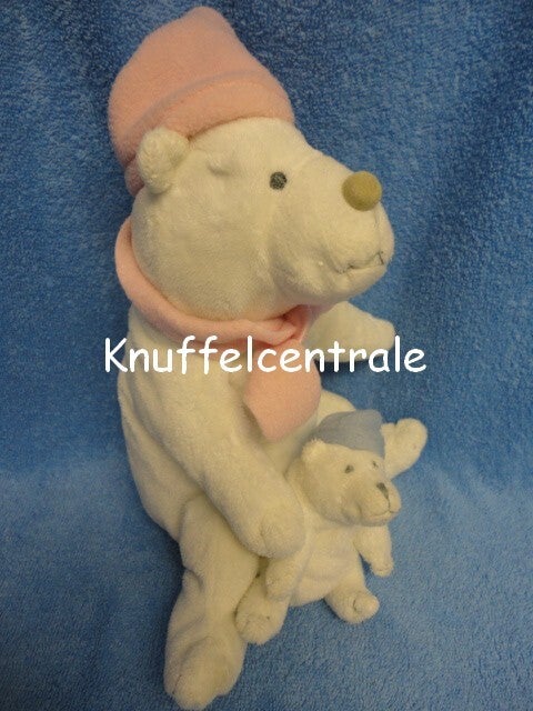 Evora beer wit IJsbeer 25 cm  met baby