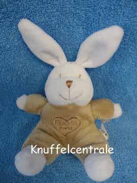 Zeeman konijn 12 cm zittend met rammel
