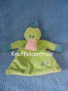 Tiamo eend eendje knuffeldoek knisper groen + rammel (zonder label)