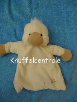 Tiamo eend eendje knuffeldoek knisper creme bruin + rammel