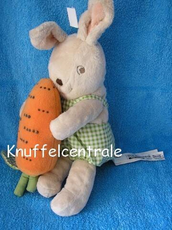 Ikea Konijn Minnen Kanin knuffel met wortel en rammel (zonder label)