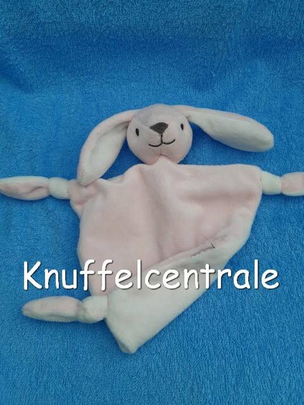 Prenatal konijn knuffeldoek knopen roze wit