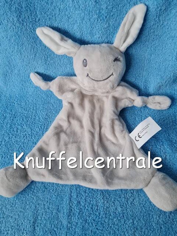 Bambino konijn knuffeldoek Evora grijs knipoog (zonder label)