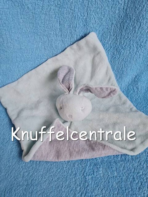 Bambino Konijn knuffeldoek lichtgroen mintgroen groen met grijze onderkant