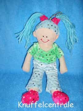 Zeeman meisje knuffel poppetje popje met kleding en glitter (zonder label)