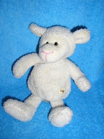 Sunkid schaap wit met rits op de rug 16 cm