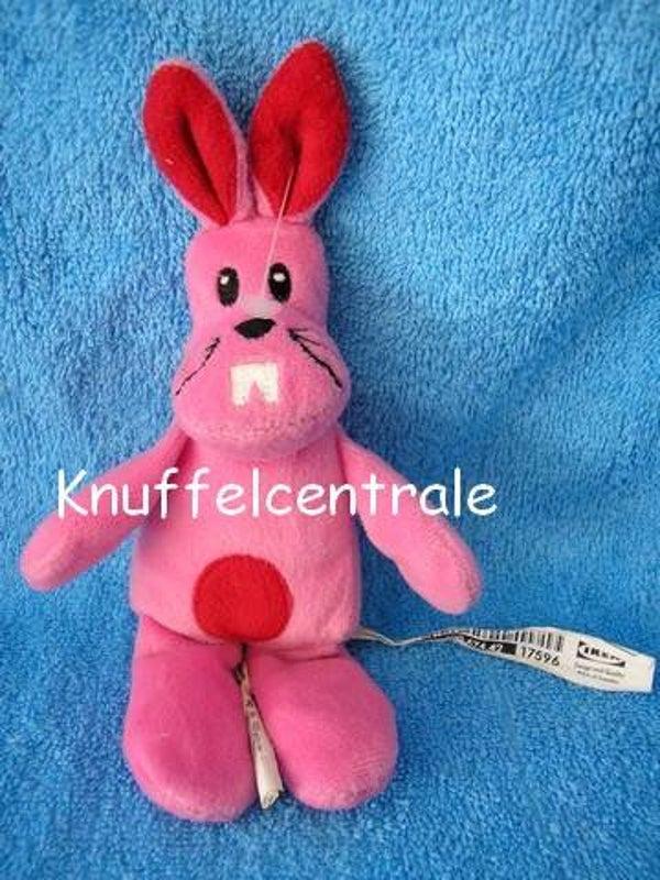 Ikea Konijn Kanin Roze met rode oren (zonder label)