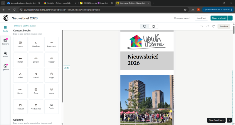 Nieuwsbrief via Mailchimp