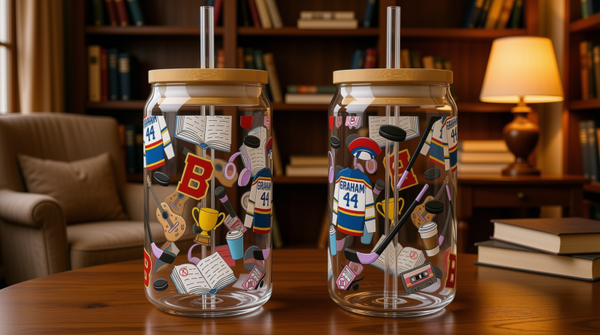 Campus Hockey Romance | 16oz Glass Straw Tumbler