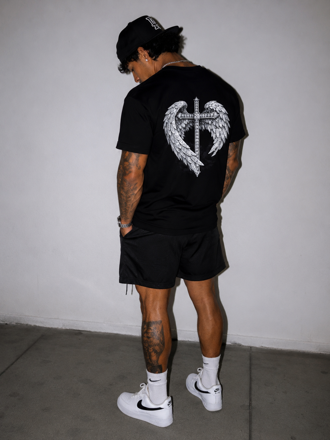 Men’s Angel Collection Cross Angel Wing T-Shirt