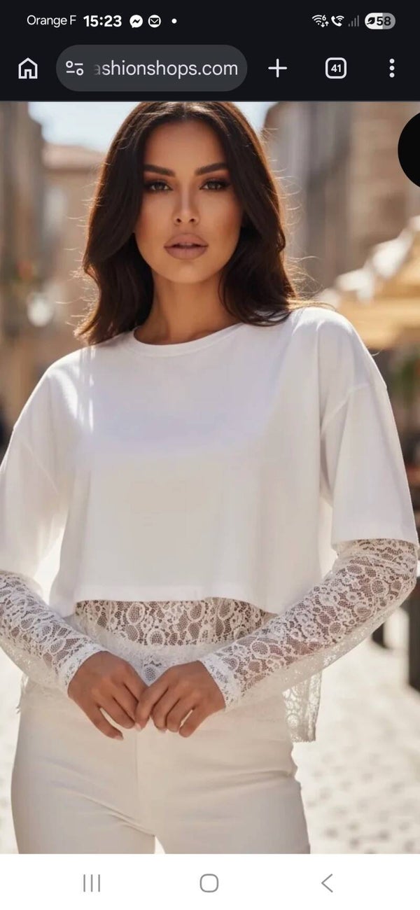 Tee-shirt dentelle