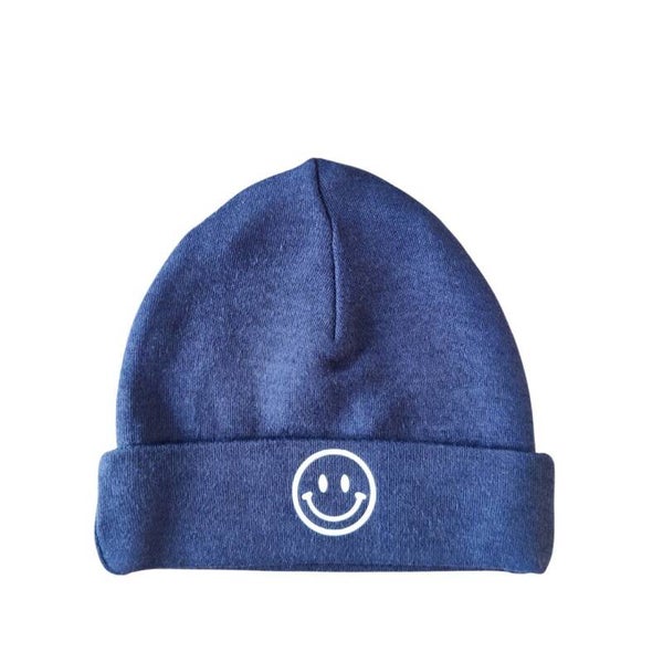 Smiley muts - silk blue
