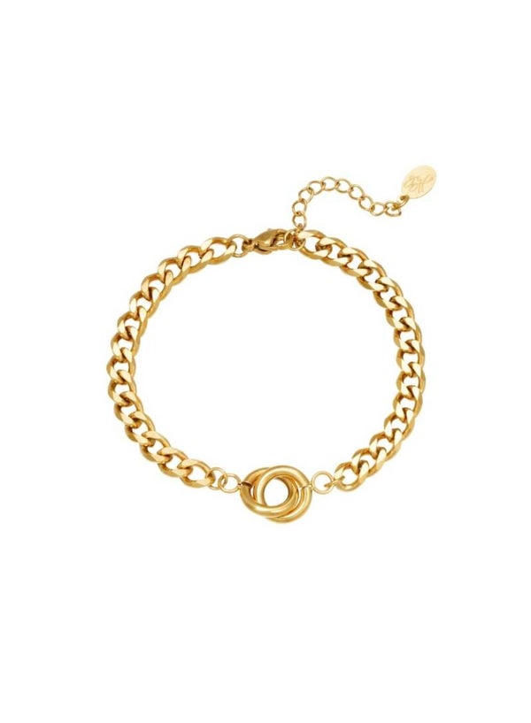 Dubbele rondjes armband goud
