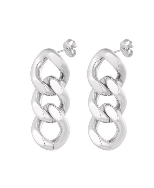 Schakel oorbellen zilver