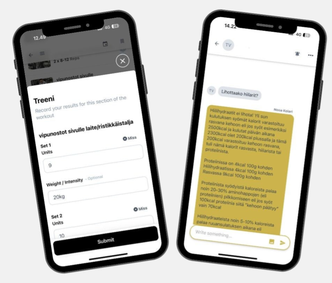 Treeniseuranta ja henkilökohtainen valmennus Konfit-sovelluksessa. Tehokasta harjoittelun ja ravinnon ohjausta mobiilissa