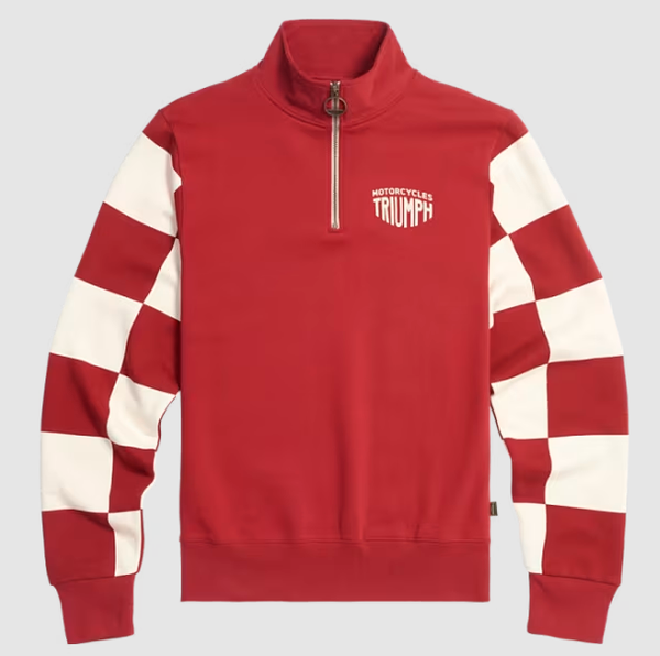 MSWS24134 - Sweat Zip Checkerboard Rouge Homme
