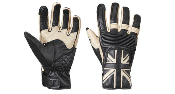 MGVS17304 - Gants en Cuir Union Jack Noir et Blanc