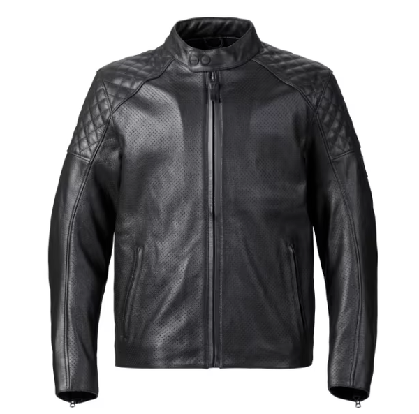 MLHS21102 - Blouson Cuir Braddan Perforé Noir Homme