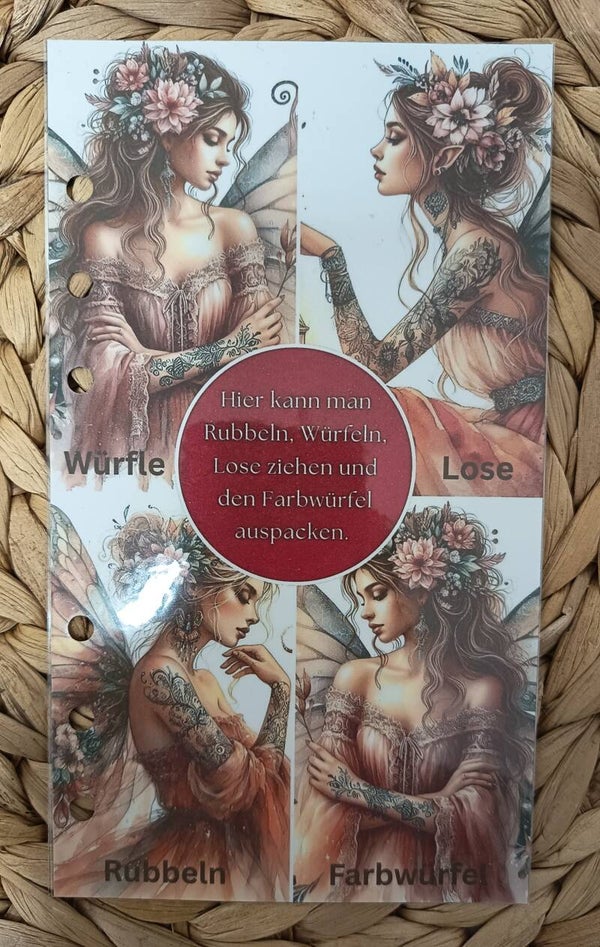 Klappkarte A6 - Rubbeln, Lose, Würfeln und Farbwürfeln