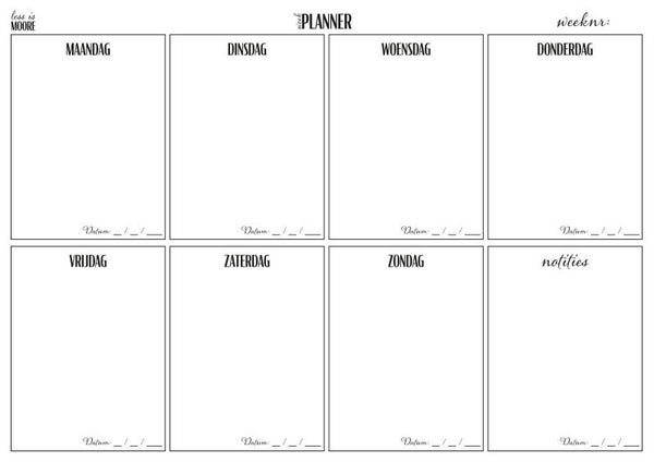 Weekplanner | less is MOORE