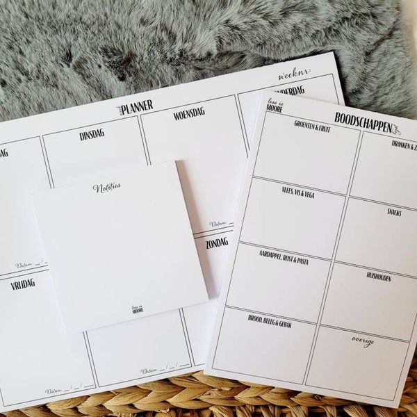 Weekplanner | Boodschappenlijstje | Notities