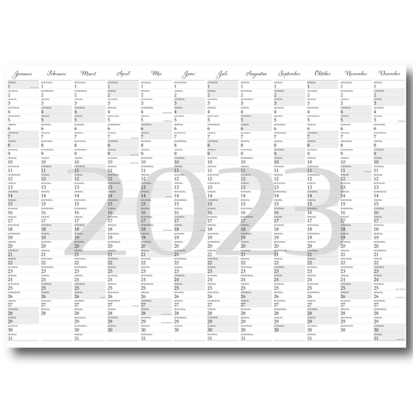 Jaarkalender A0-formaat | less is MOORE