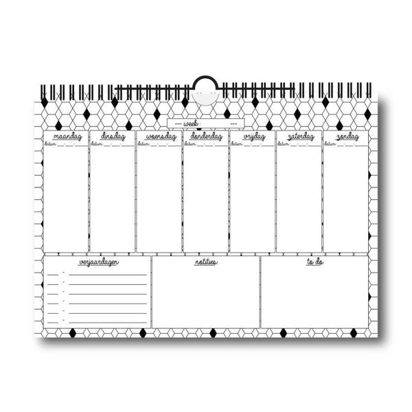 Weekplanner met ringband
