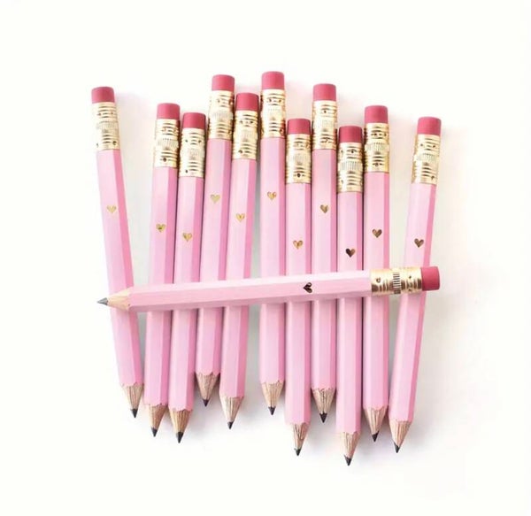 Mini potlood met gouden hartje