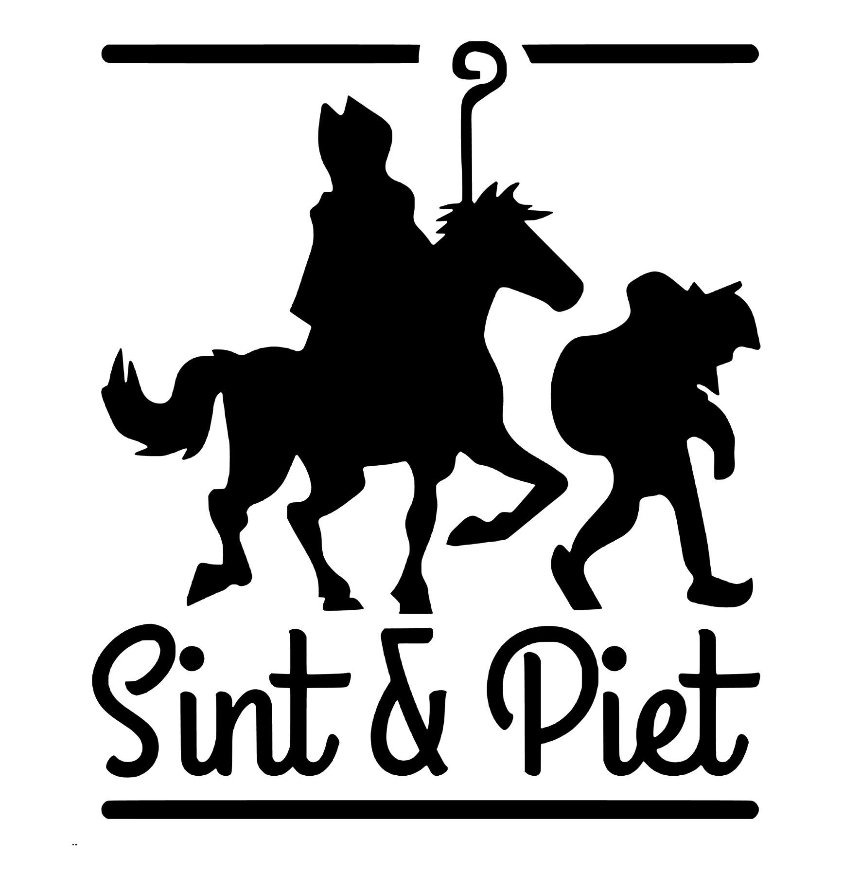 Raamsticker sint en piet