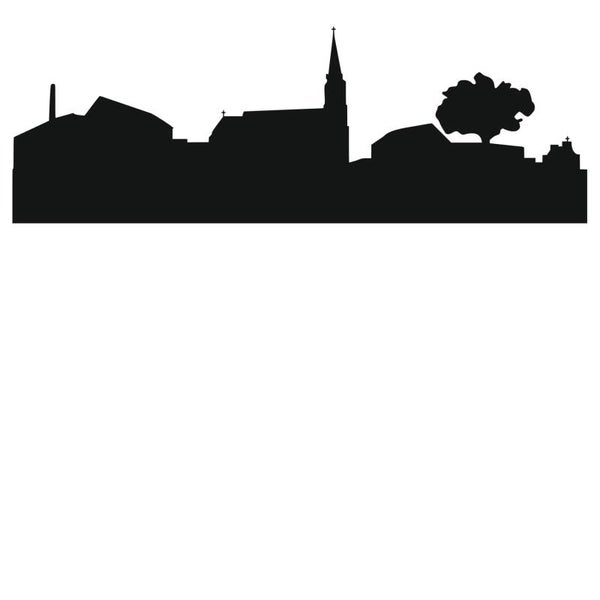 Raamsticker skyline leunen