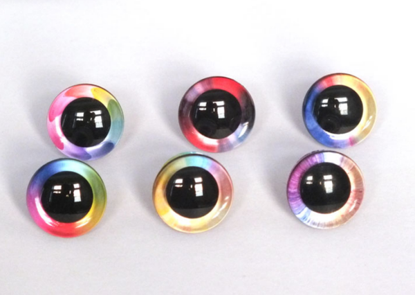 6 Paar - 12 stk. Regenbogen Sicherheitsaugen