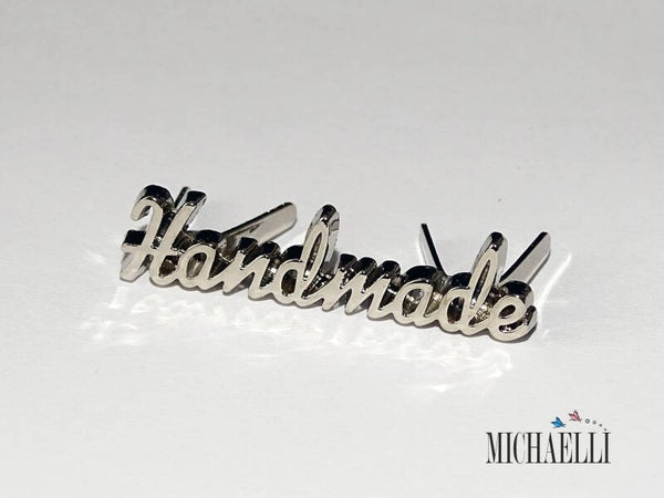 Handmade Metall Etikette - Silber