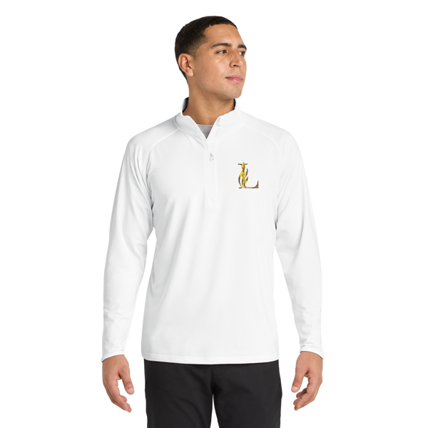 Luxorio Signature Quarter-Zip – White & Gold