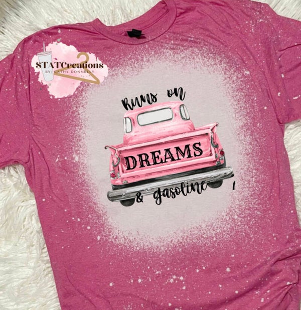 Dreams & Gasoline pink bleached tee