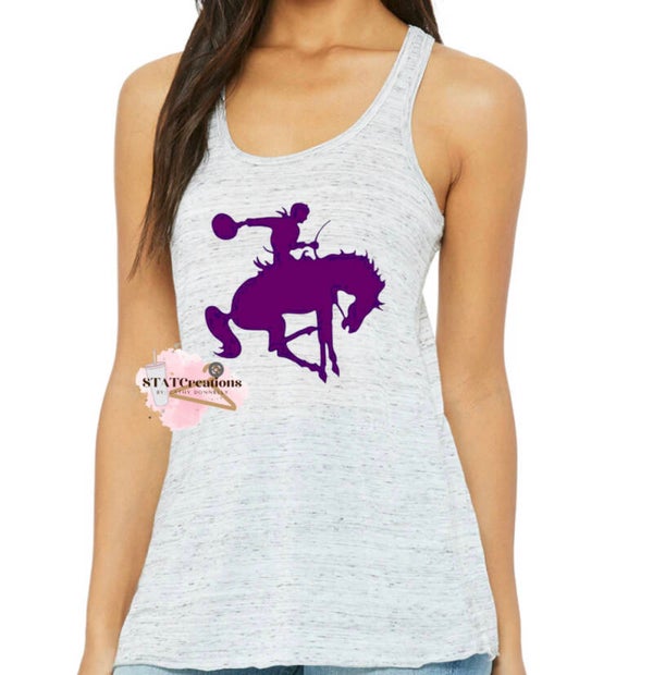 Purple Riders logo tank