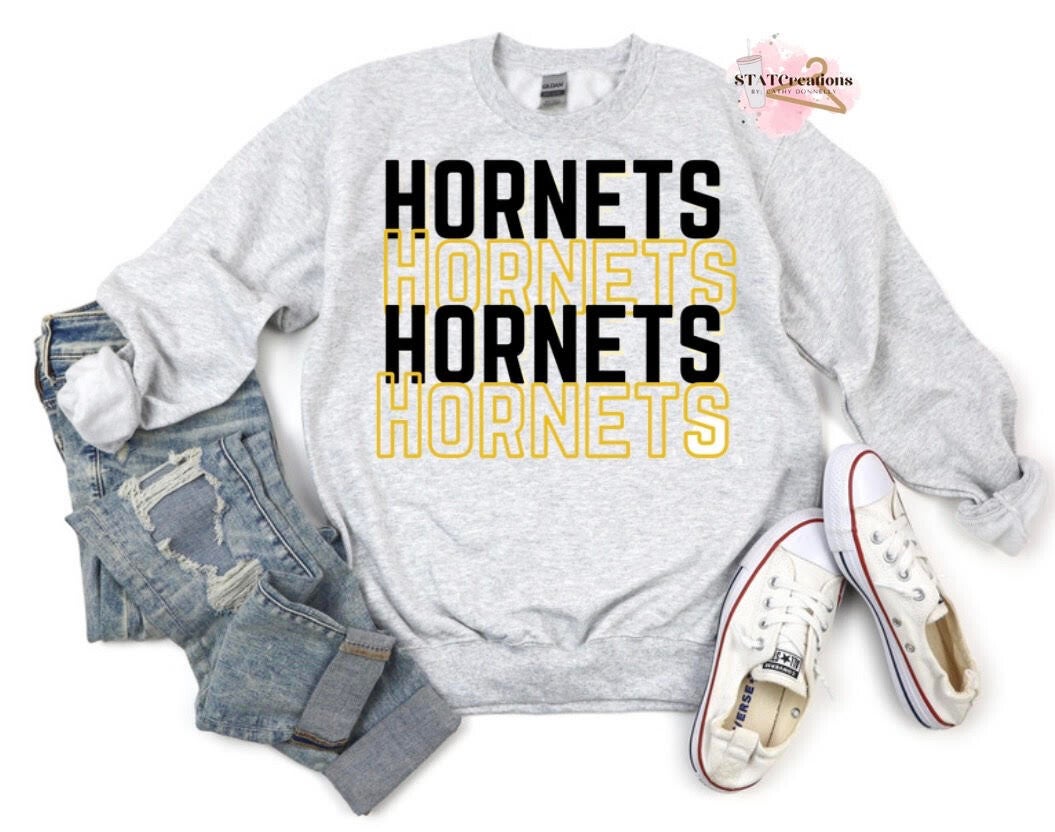 Hornets stacked basic crew (Youth sizes available)