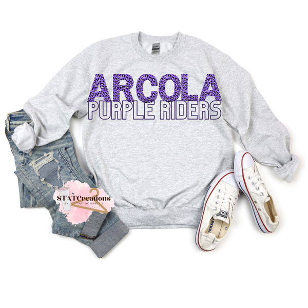Purple Riders leopard crewneck