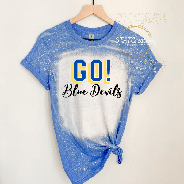 GO Blue Devils bleached tee