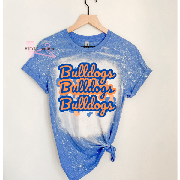 Bulldogs leopard background bleached tee