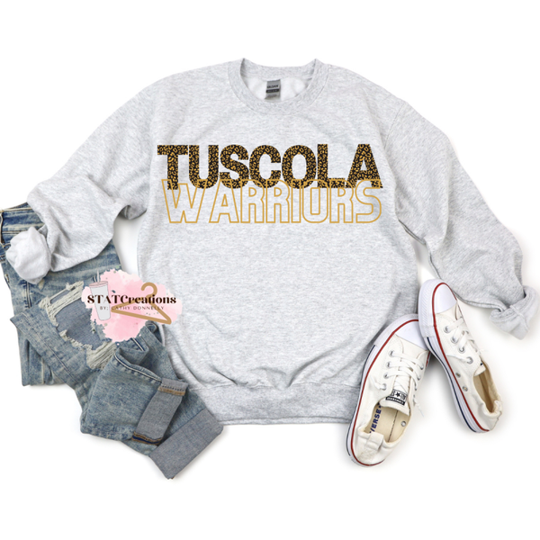 Warriors leopard crewneck