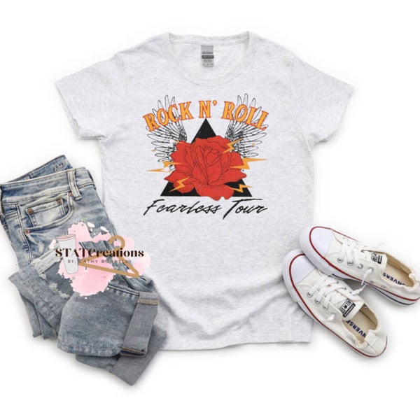 Rock n roll fearless basic tee