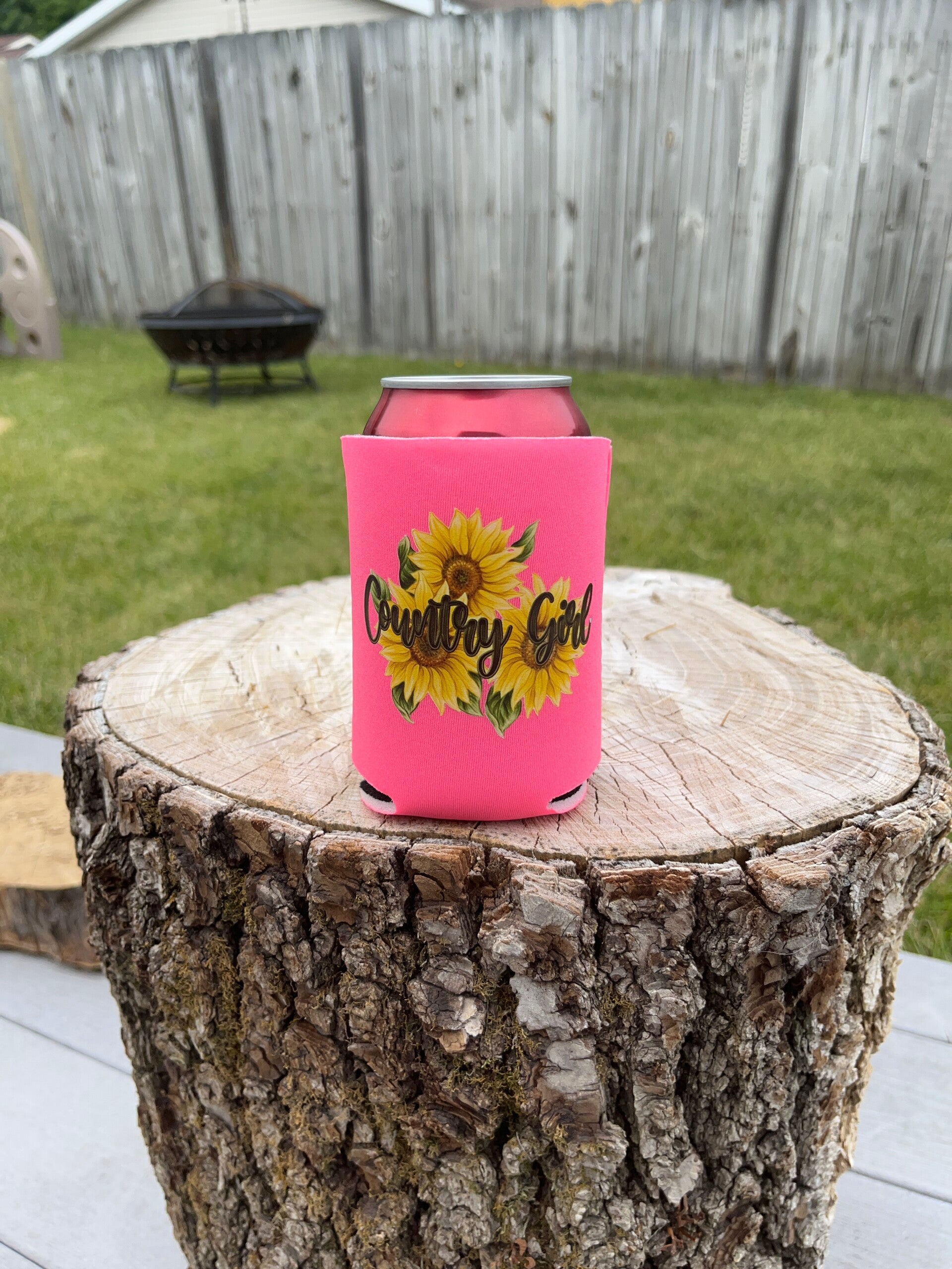 Country girl sunflower can hugger