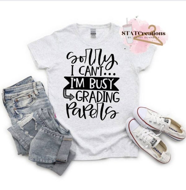 Grading papers tee