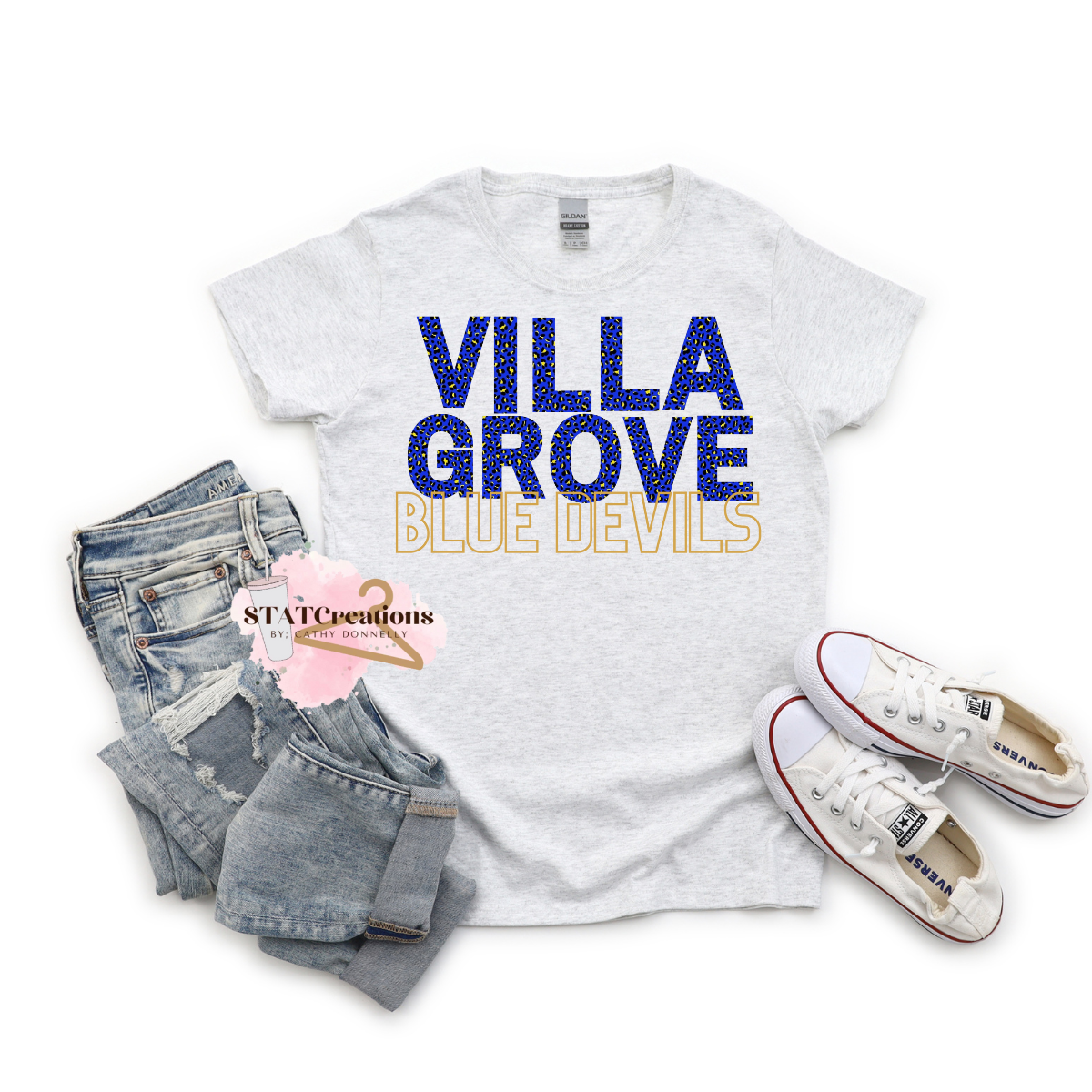 Blue Devils leopard basic tee (Youth sizes available)