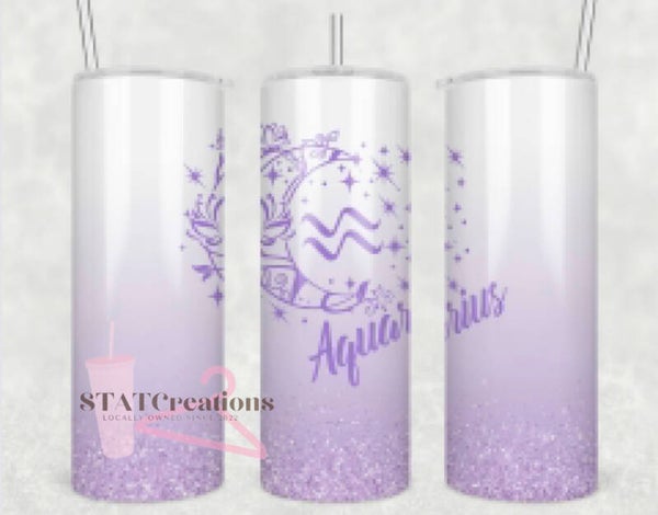 Aquarius zodiac tumbler