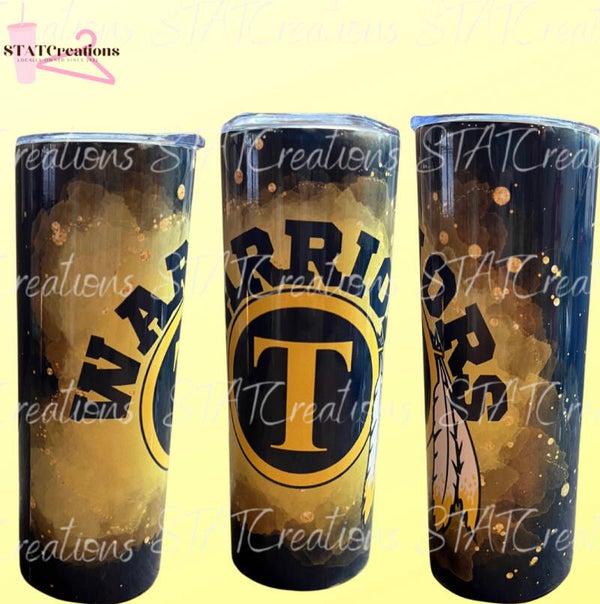 Tuscola Warriors burst tumbler