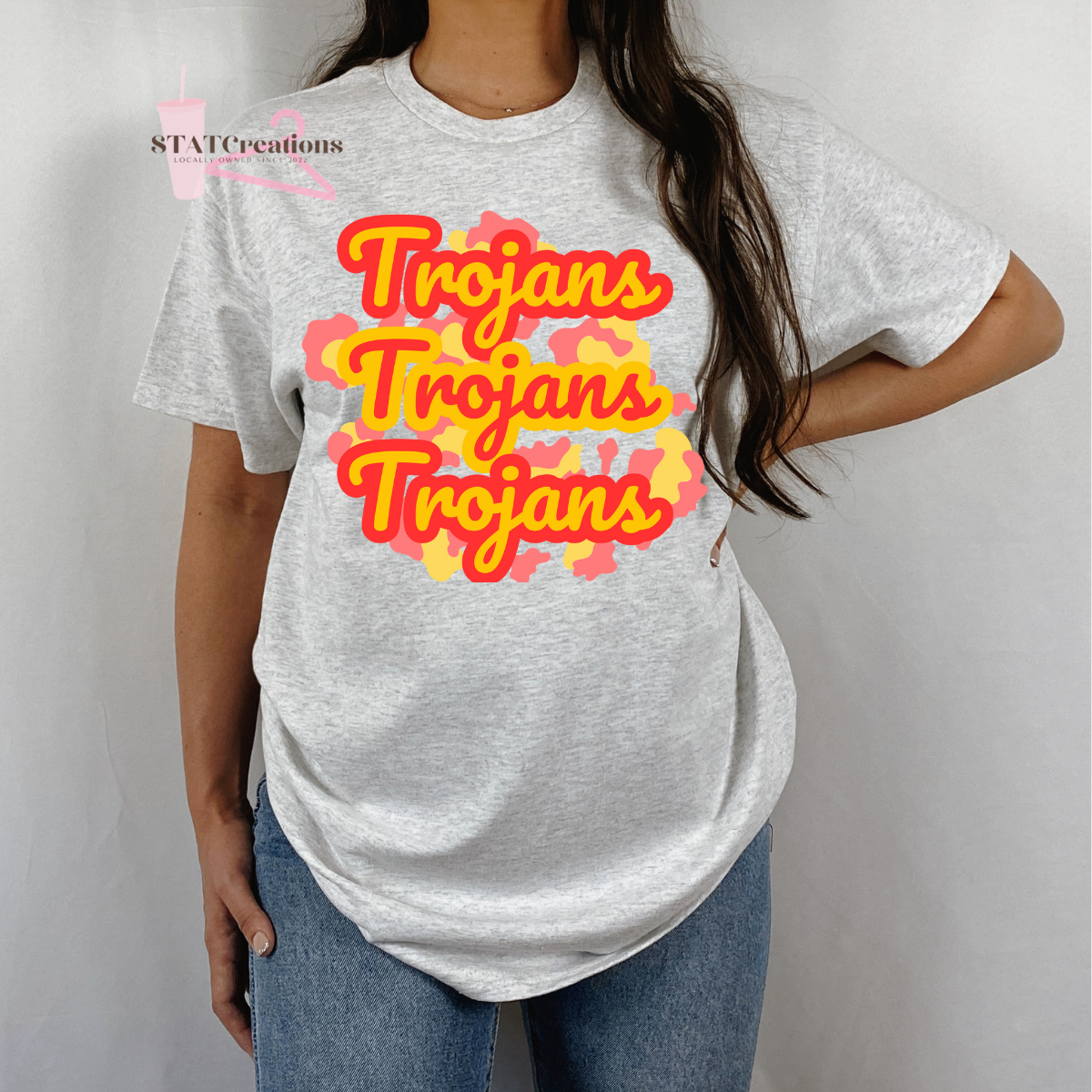 Trojans leopard background classic tee